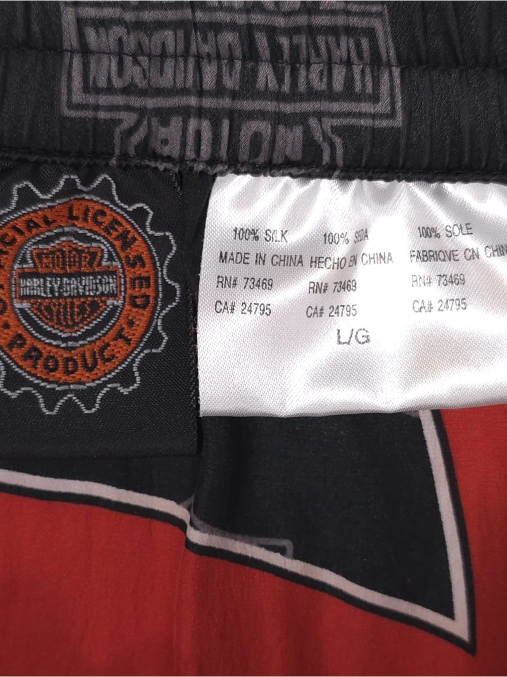 HARLEY DAVIDSON 100% SILK Red White Blue Eagle USA Flag Shorts Boxer Briefs RARE - Picture 2 of 8